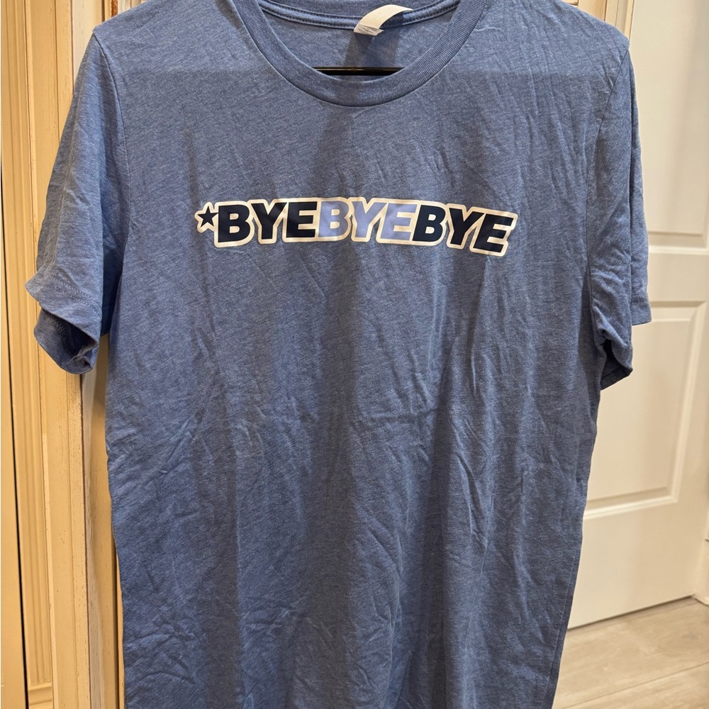 Bella Canvas Blue 'BYEBYEBYE' Graphic Short Sleeve Tee